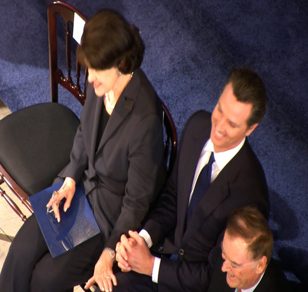 Sen. Dianne Feinstein and Lt. Gov. Gavin Newsom